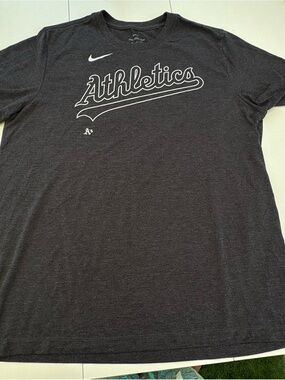 The Nike Tee Charcoal Athletics Crew Neck Short Sleeve Tee